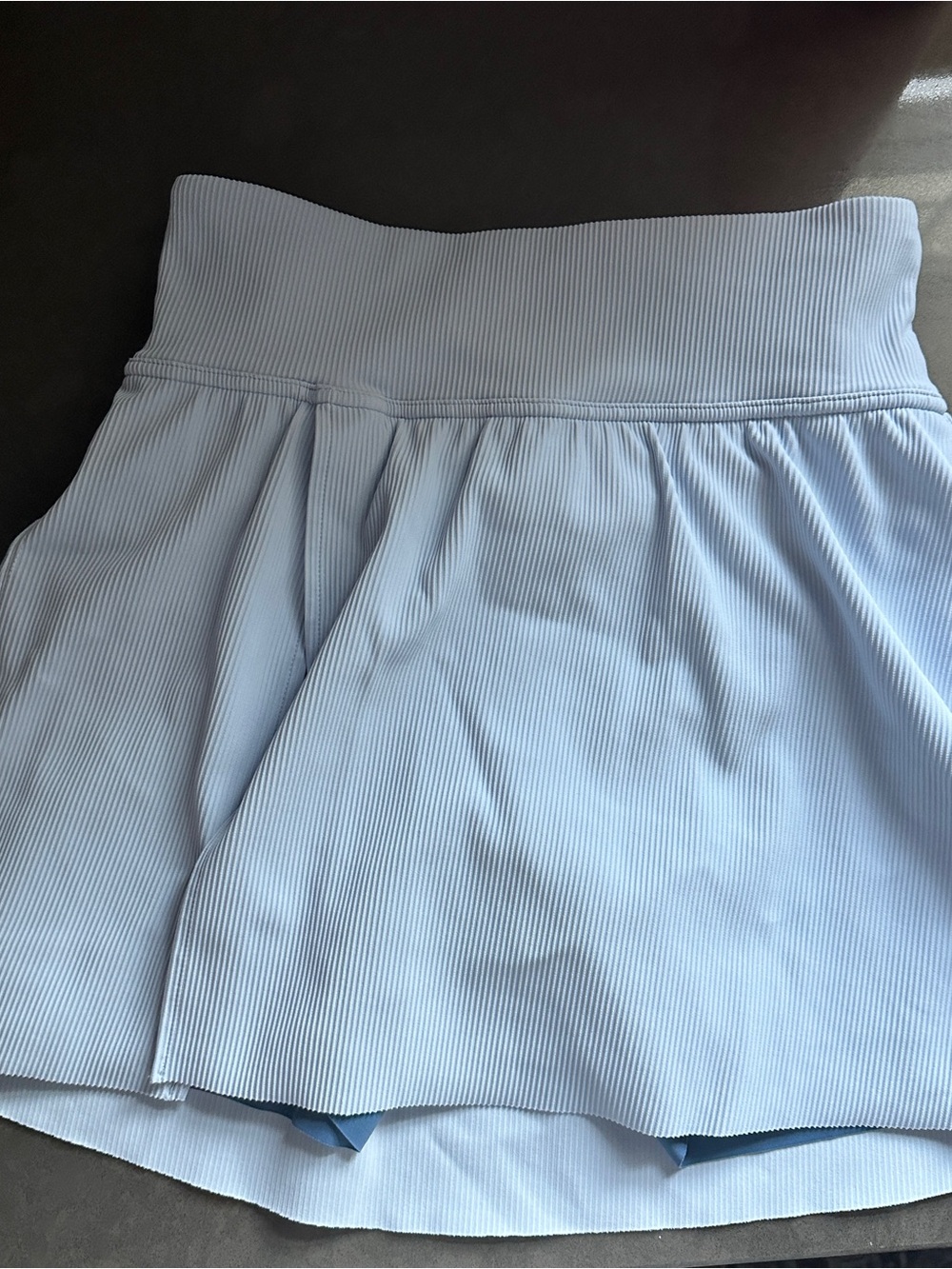 SPANX Light Blue Ribbed Skater Skirt